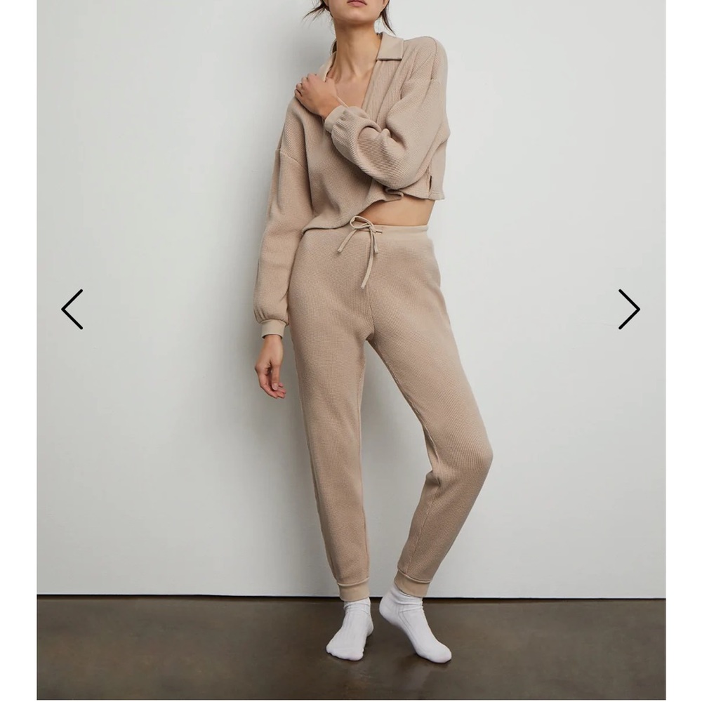 Onia tan waffle knit joggers sz xs